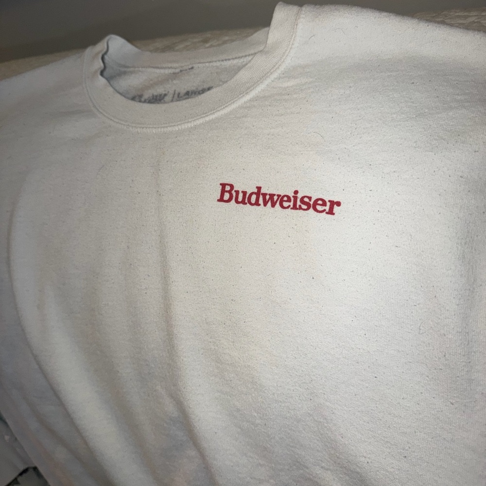 Vintage Budweiser Red and White Logo Sweatshirt